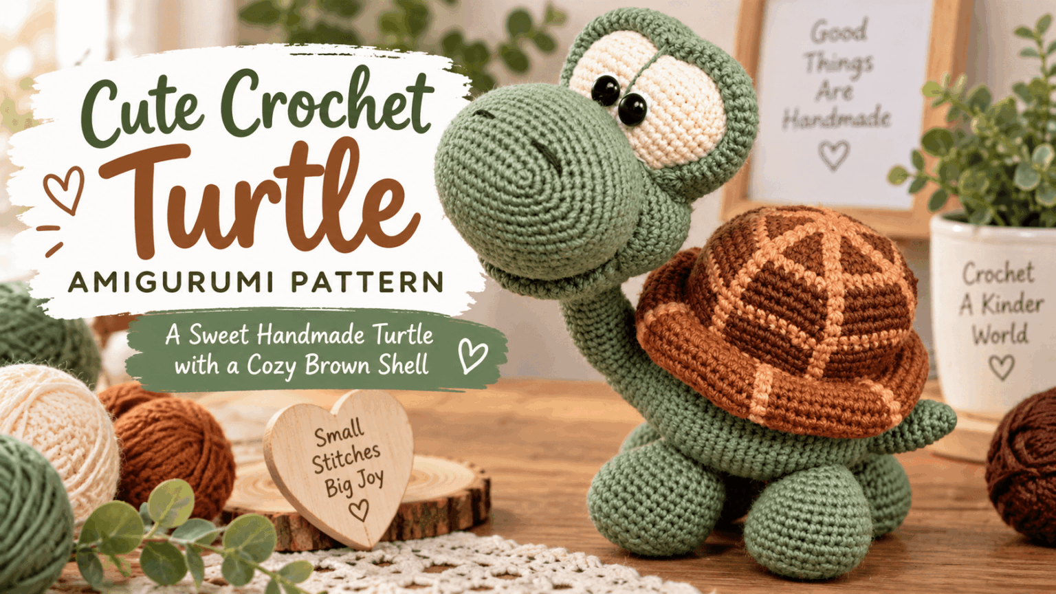 Detailed Shell Template Cute Crochet Turtle Amigurumi Pattern – A Sweet Handmade Turtle with a ...